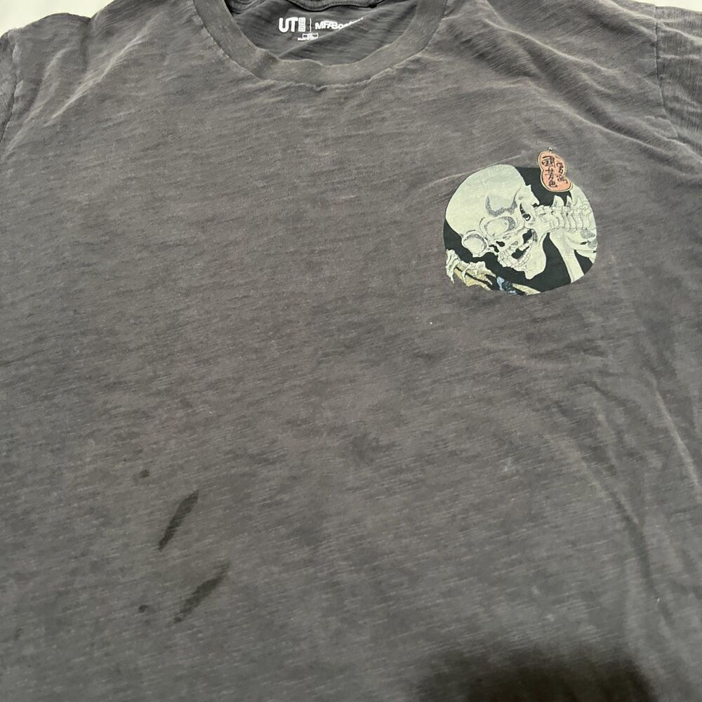 UNIQLO UT Edo Ukiyo-e Japanese Pattern Utagawa Kuniyoshi Skull T-Shirt XXL Gray - Picture 3 of 9